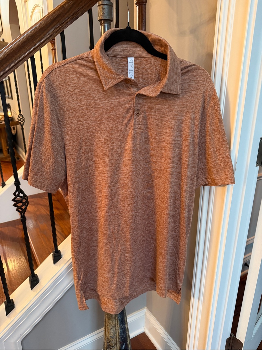 STYLUS Men's Heathered Rust-Orange Polo